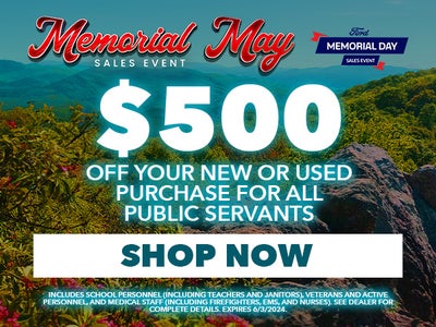 $500 Off New or Used Purchase For All Public Servants