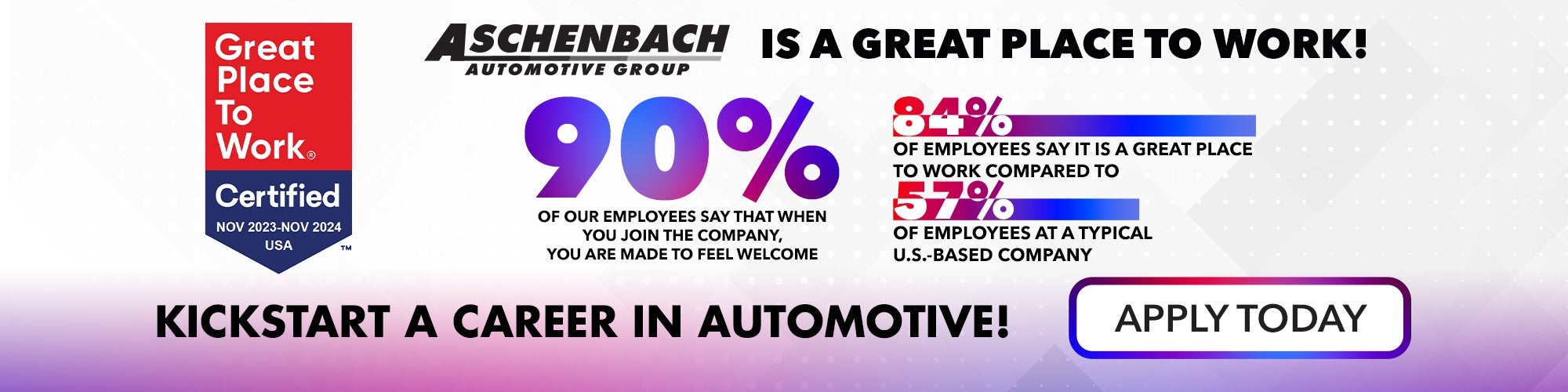 Great Place To Work, Apply Today!