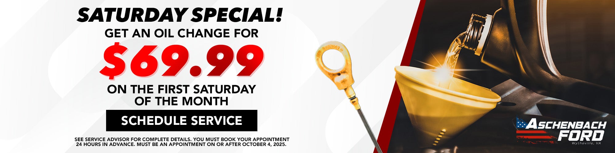 $69.99 Oil Changes on the First Saturday of the Month